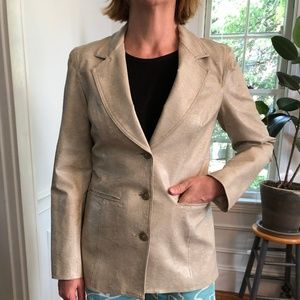 Blazer with shine (vegan), vintage 90s, tan